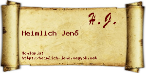 Heimlich Jenő névjegykártya